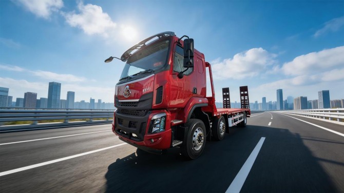 300大马力 轻装重载更省油 这款6×2平板运输车助您稳稳赚